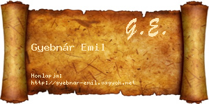 Gyebnár Emil névjegykártya